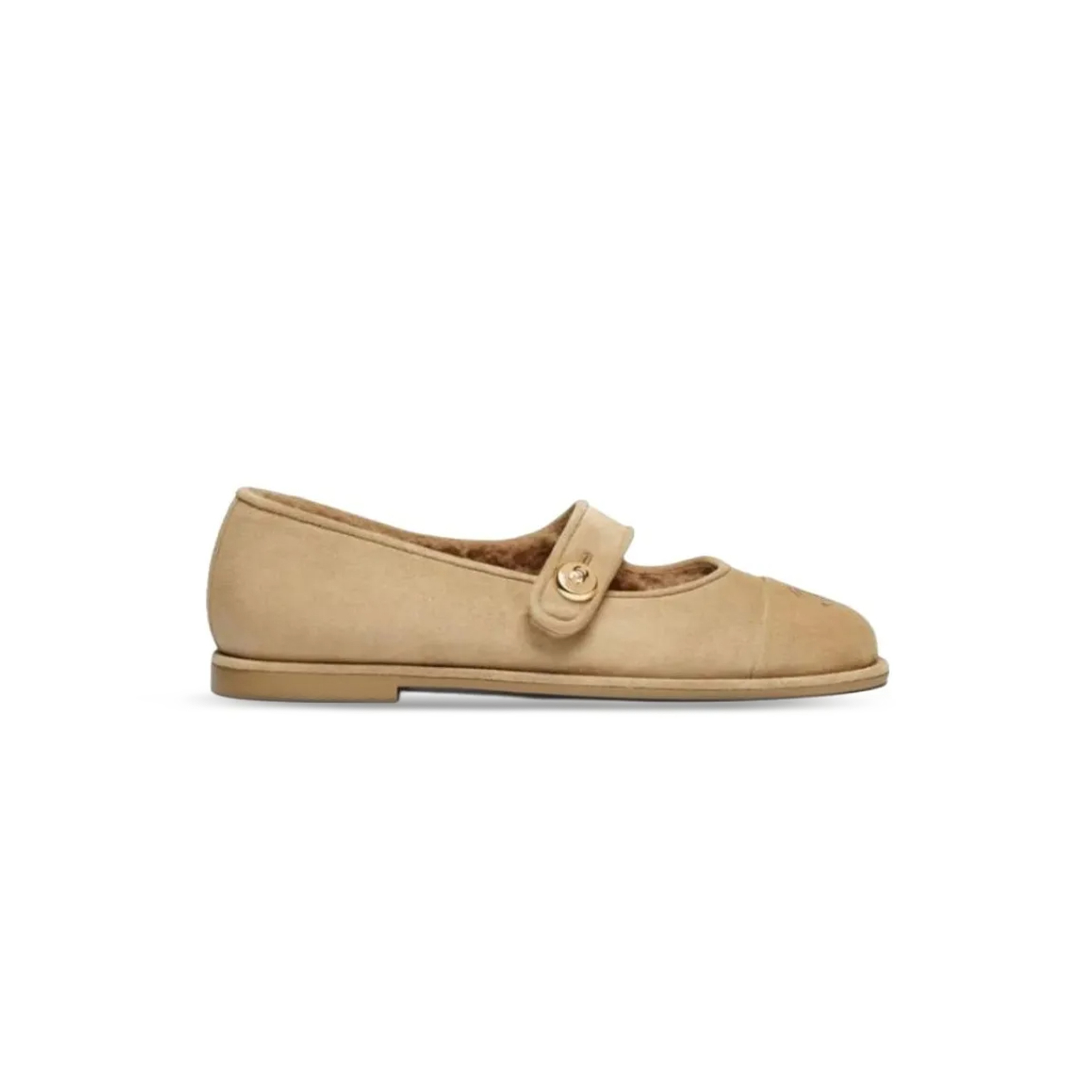 CHANEL 25B CALFSKIN ROUND TOE BUCKLE FLATS G46759